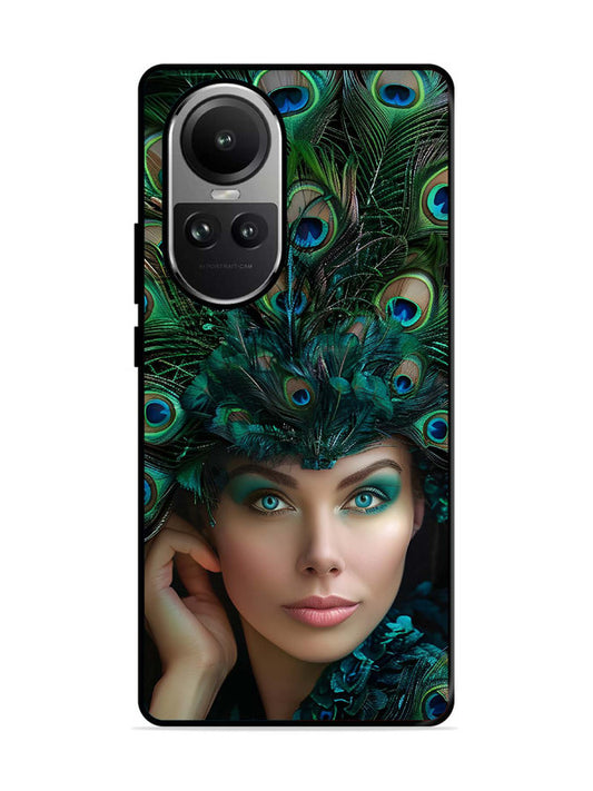 Oppo RENO 10 5G Girl with peacock feather Crown