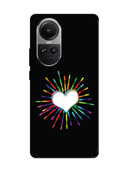 Oppo RENO 10 5G Colourful Heart on Black