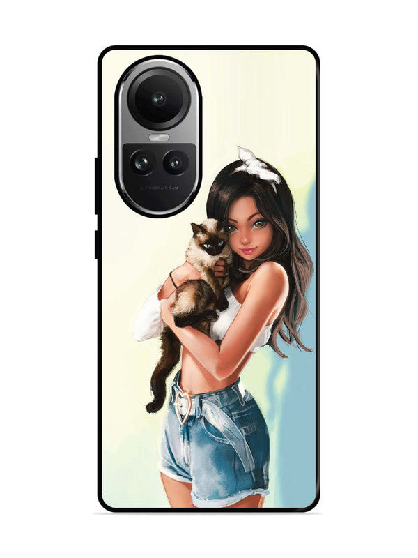 Oppo RENO 10 5G Cute Girl with Cat