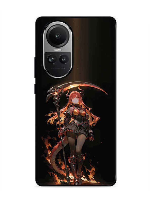 Oppo RENO 10 5G anime-girl-sycthe-red-hair-horn