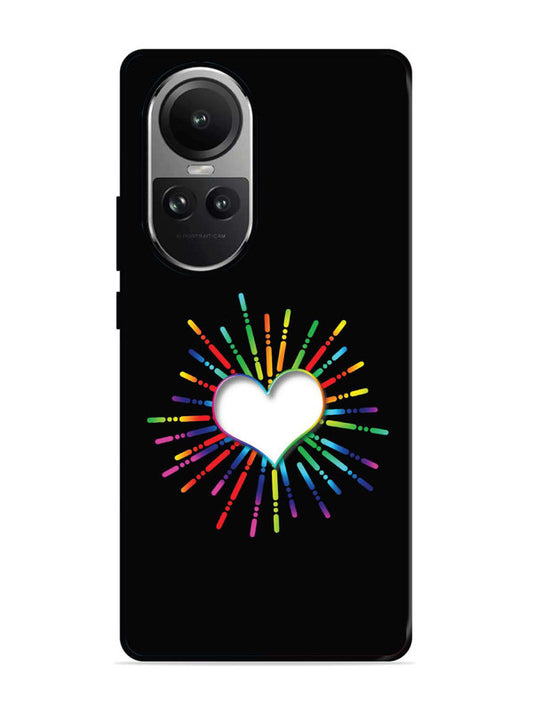 Oppo RENO 10 Pro 5G Colourful Heart on Black