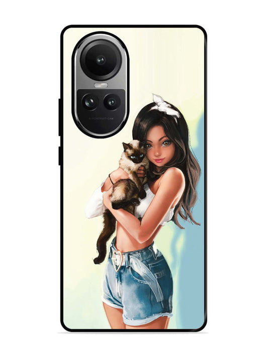 Oppo RENO 10 Pro 5G Cute Girl with Cat