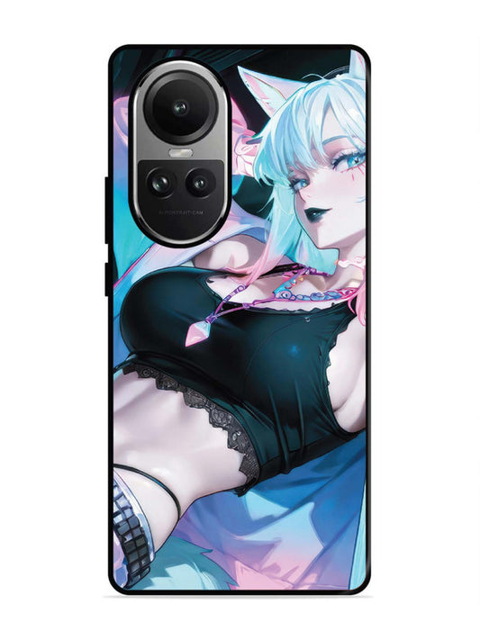 Oppo RENO 10 Pro 5G anime girl fox headpohone white Hair