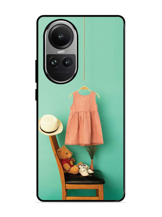 Oppo RENO 10 Pro 5G Trendy dress for girl near toy bear