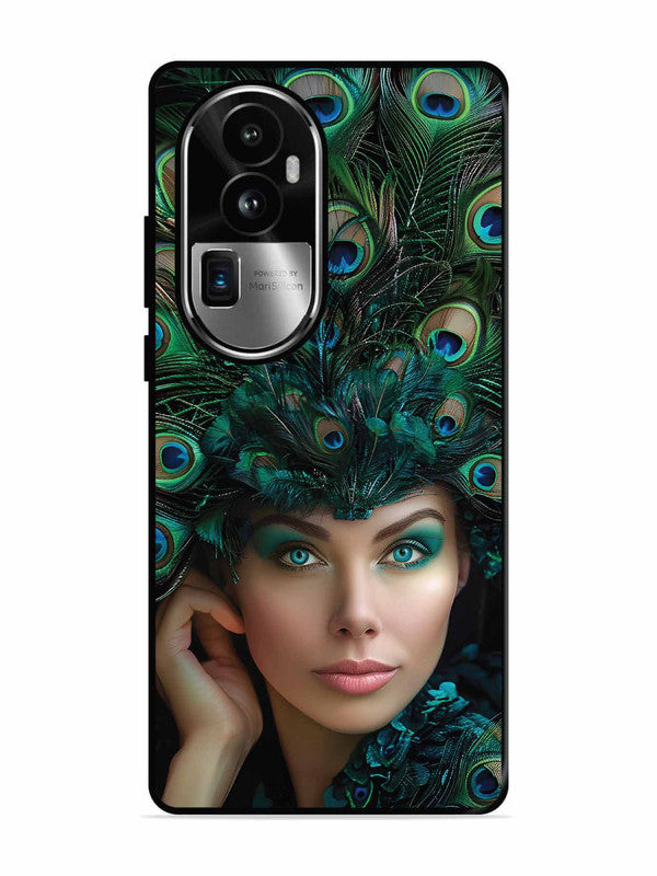 Oppo RENO 10 Pro Plus Girl with peacock feather Crown