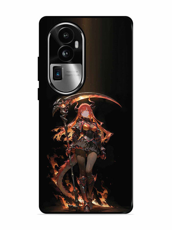 Oppo RENO 10 Pro Plus anime-girl-sycthe-red-hair-horn