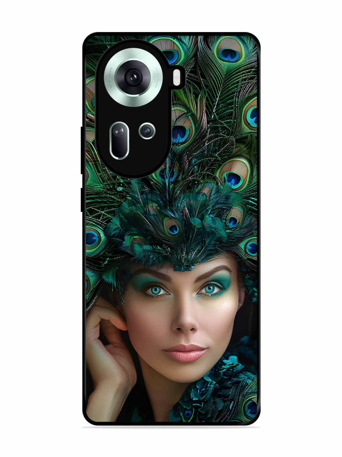 Oppo RENO 11 5G Girl with peacock feather Crown
