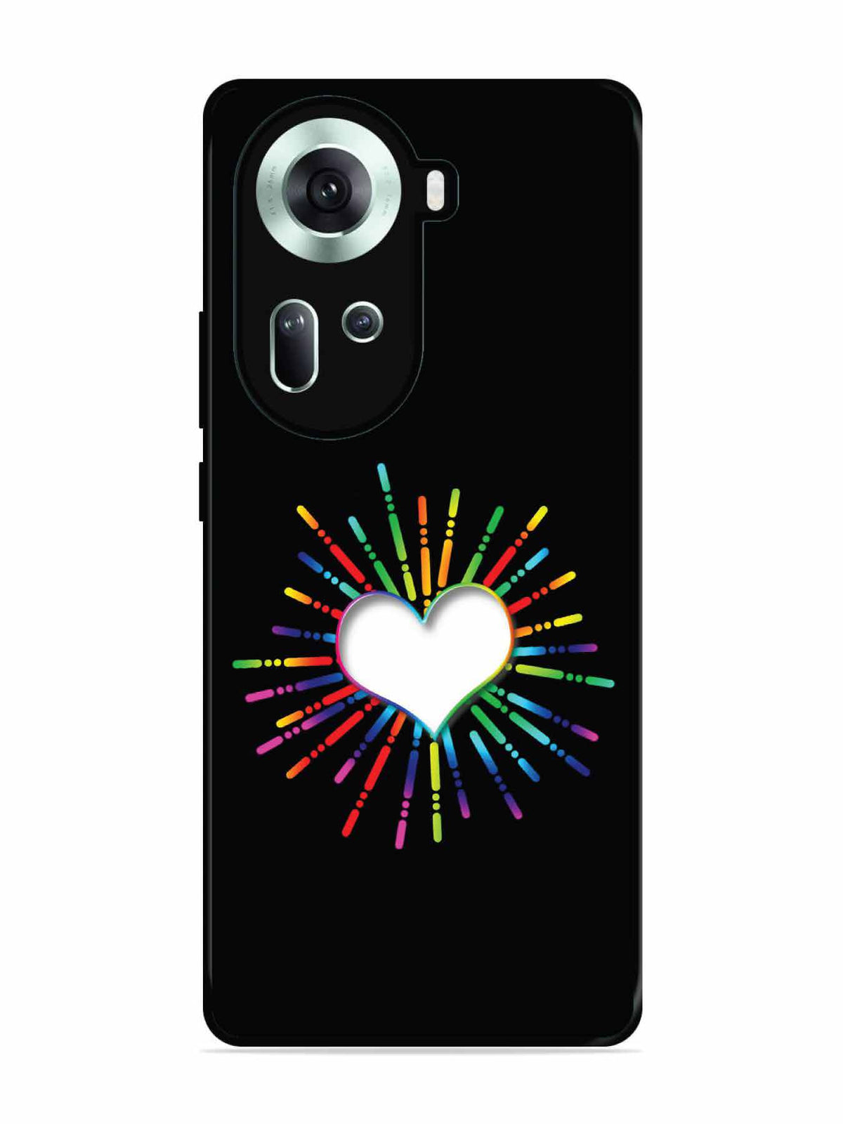 Oppo RENO 11 5G Colourful Heart on Black