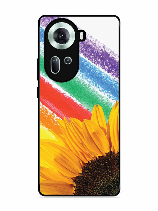 Oppo RENO 11 5G Sunflower on Colourful Lines
