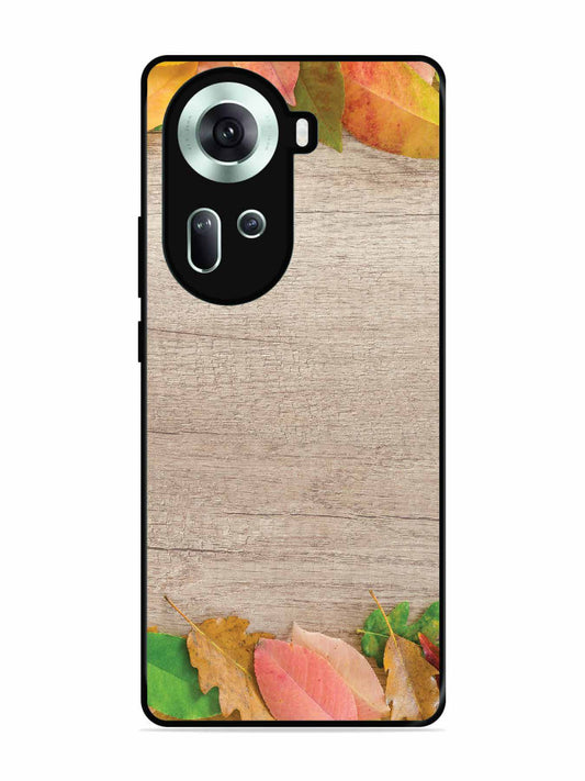 Oppo RENO 11 5G Autumn Leafs On Wooden Table