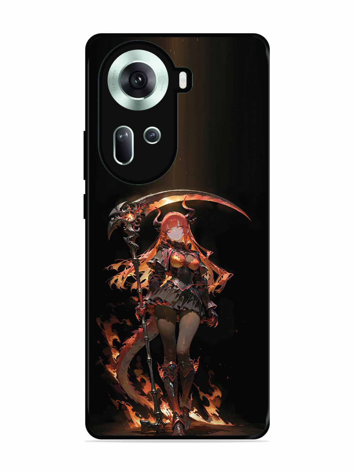Oppo RENO 11 5G anime-girl-sycthe-red-hair-horn