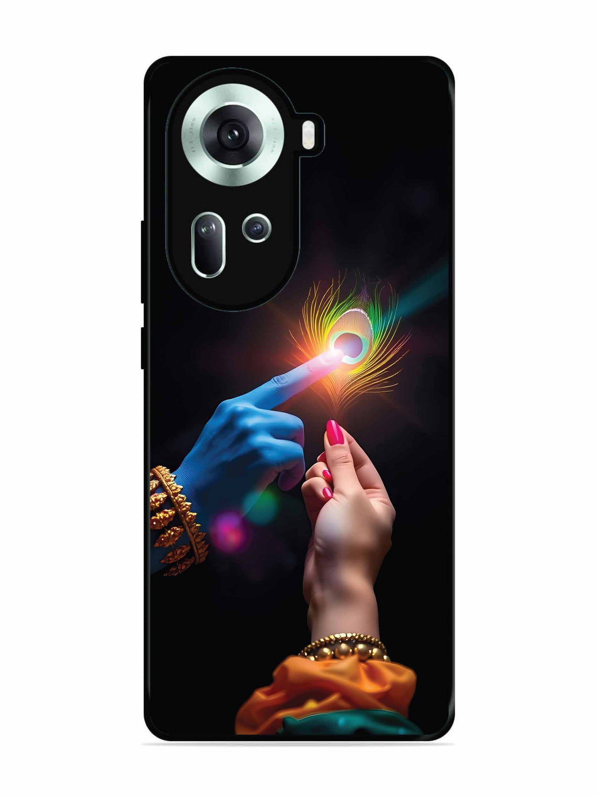 Oppo RENO 11 5G Radha Krishna touching feather