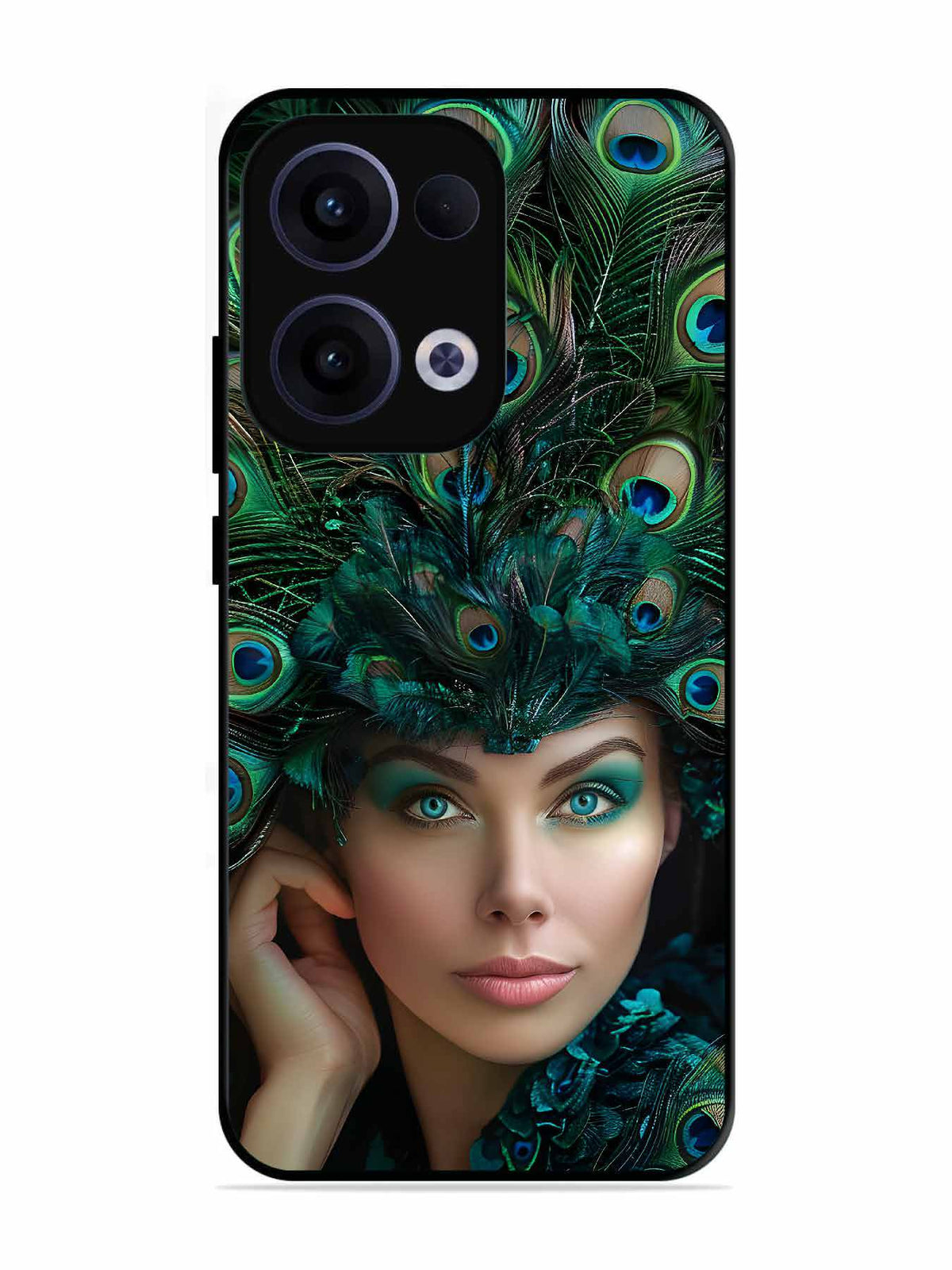 Oppo RENO 13 5G Girl with peacock feather Crown