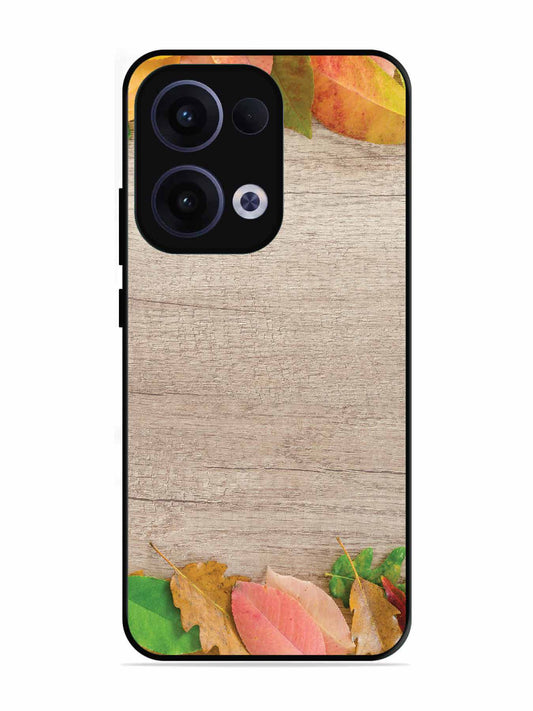 Oppo RENO 13 5G Autumn Leafs On Wooden Table
