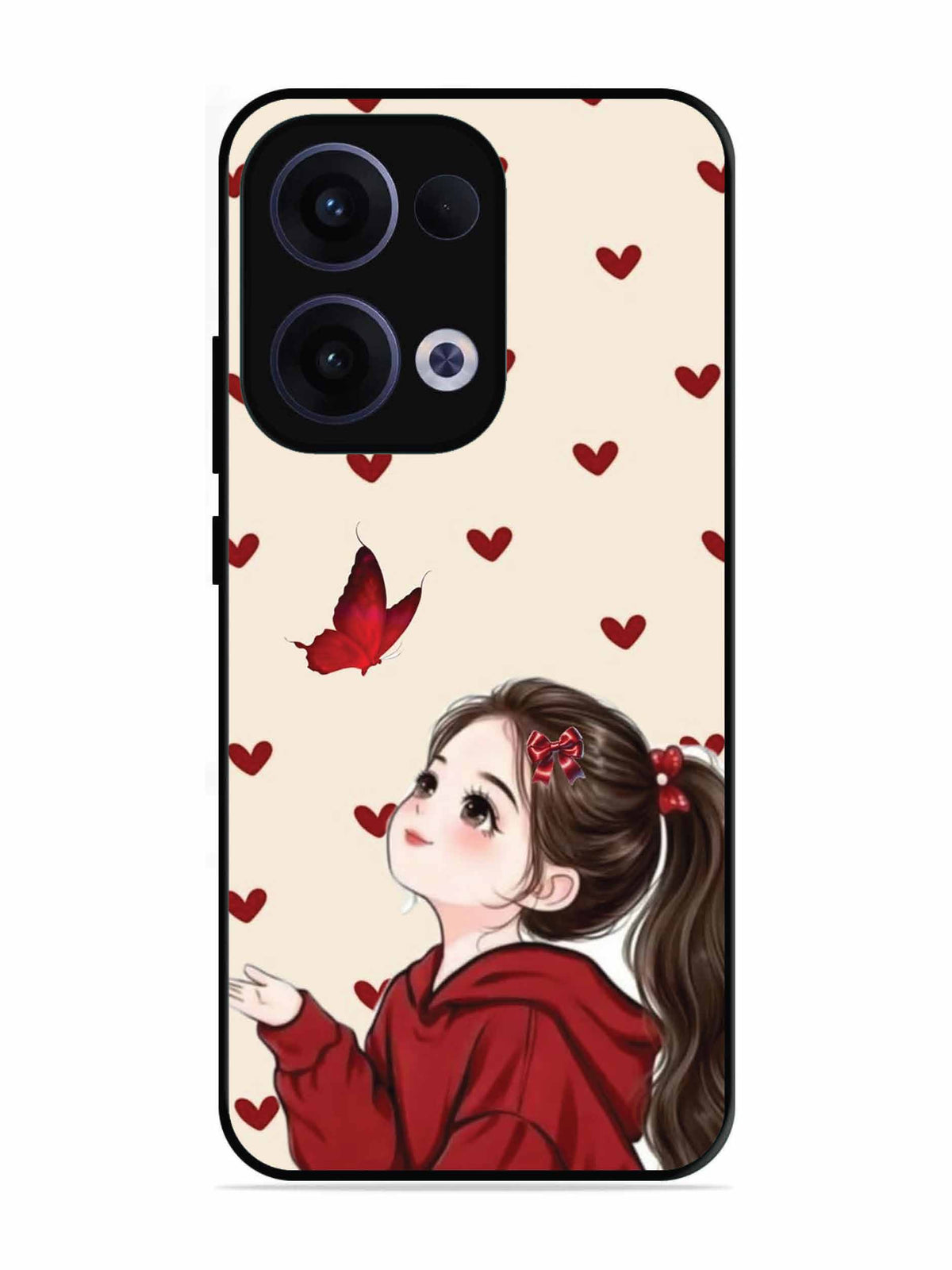 Oppo RENO 13 5G Beautiful girl with red butterfly
