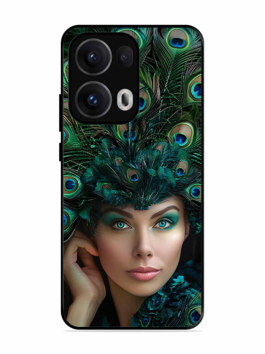 Oppo RENO 13 Pro Girl with peacock feather Crown