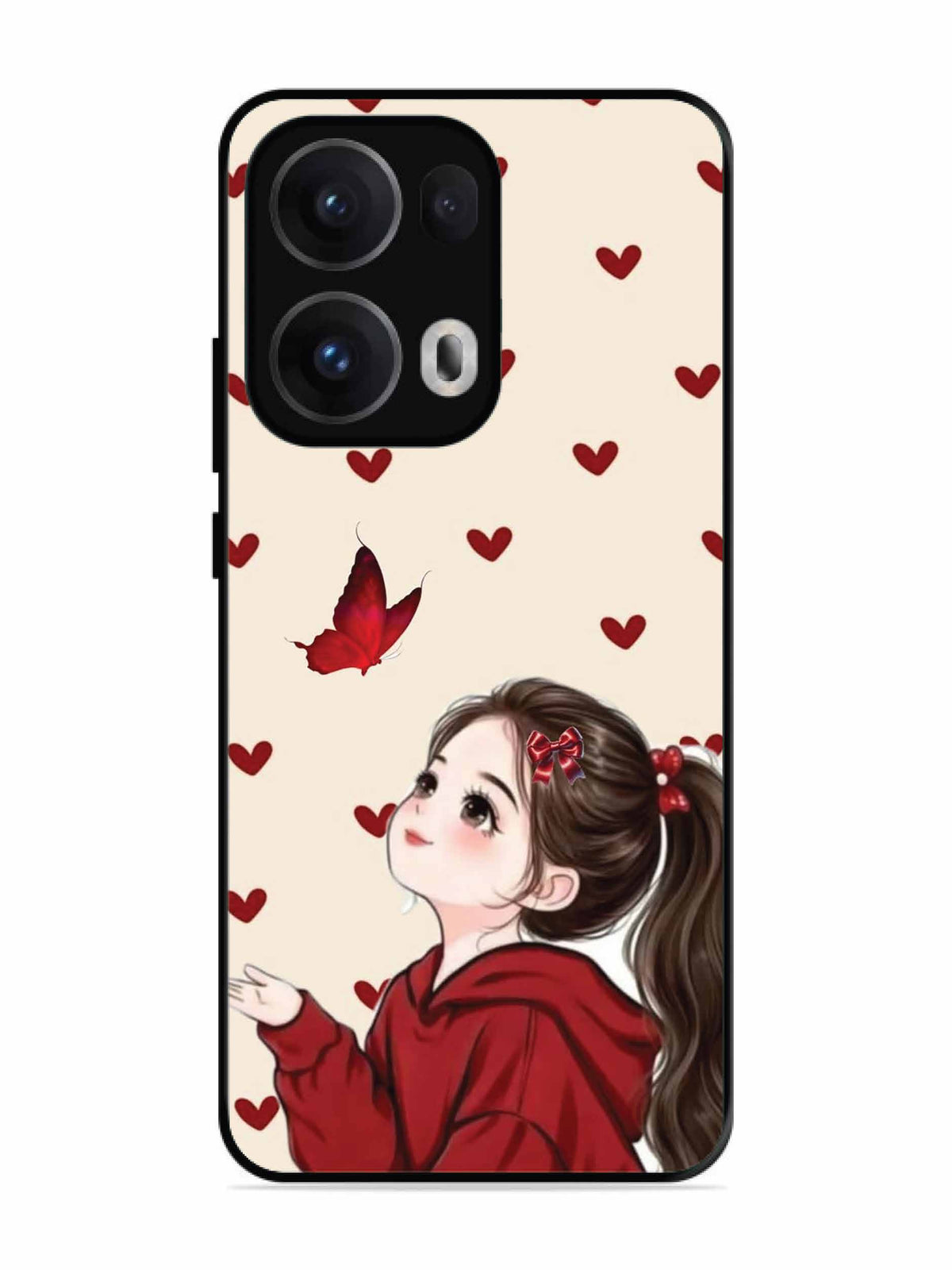 Oppo RENO 13 Pro Beautiful girl with red butterfly