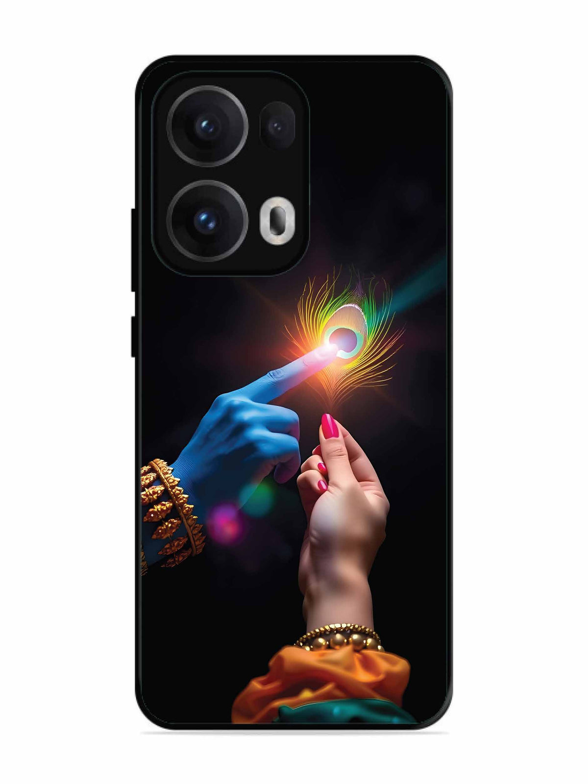 Oppo RENO 13 Pro Radha Krishna touching feather