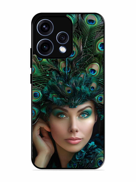 Oppo RENO 15 5G Girl with peacock feather Crown