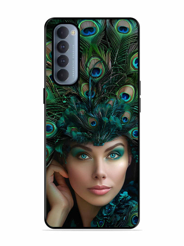 Oppo RENO 4 Pro Girl with peacock feather Crown