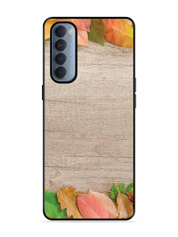 Oppo RENO 4 Pro Autumn Leafs On Wooden Table