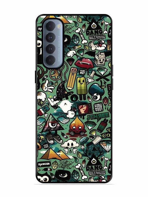 Oppo RENO 4 Pro Pop Art Doodle Graffiti Collage