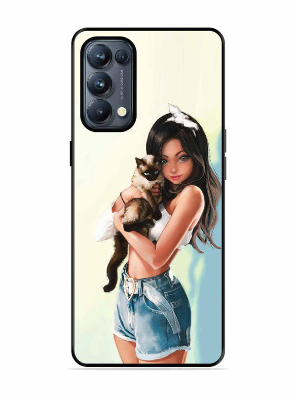Oppo RENO 5 Pro 5G Cute Girl with Cat