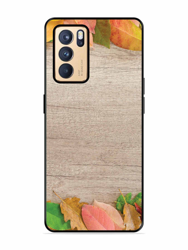 Oppo RENO 6 Pro 5G Autumn Leafs On Wooden Table