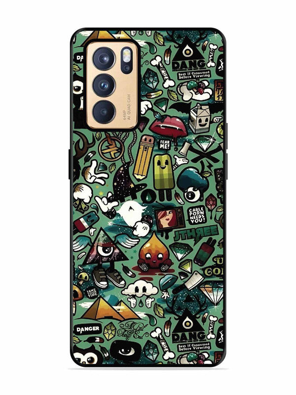 Oppo RENO 6 Pro 5G Pop Art Doodle Graffiti Collage