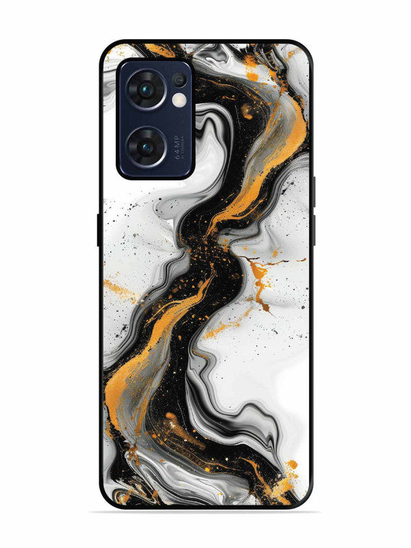 Oppo RENO 7 5G Black And Golden Marble Essence