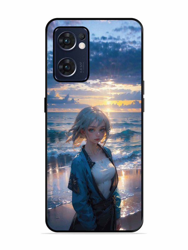 Oppo RENO 7 5G Anime Girl Beach Ocean Waves