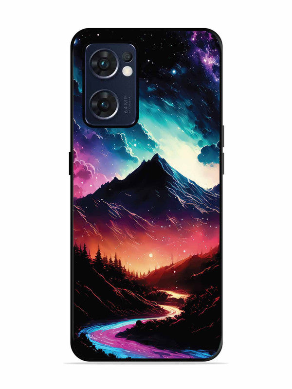 Oppo RENO 7 5G mountain-valley-Colorful-cloud-at-night
