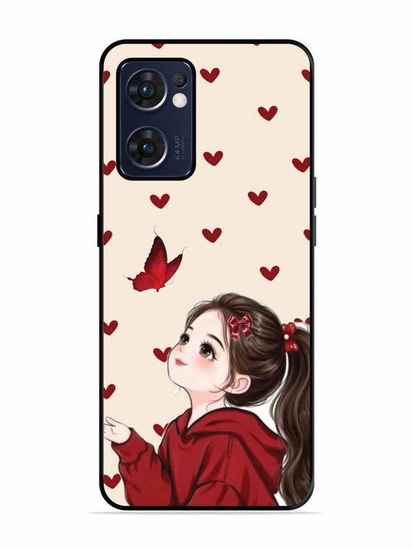 Oppo RENO 7 5G Beautiful girl with red butterfly