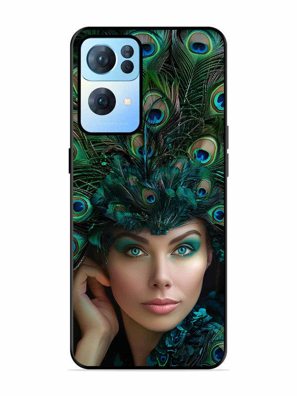 Oppo RENO 7 Pro 5G Girl with peacock feather Crown