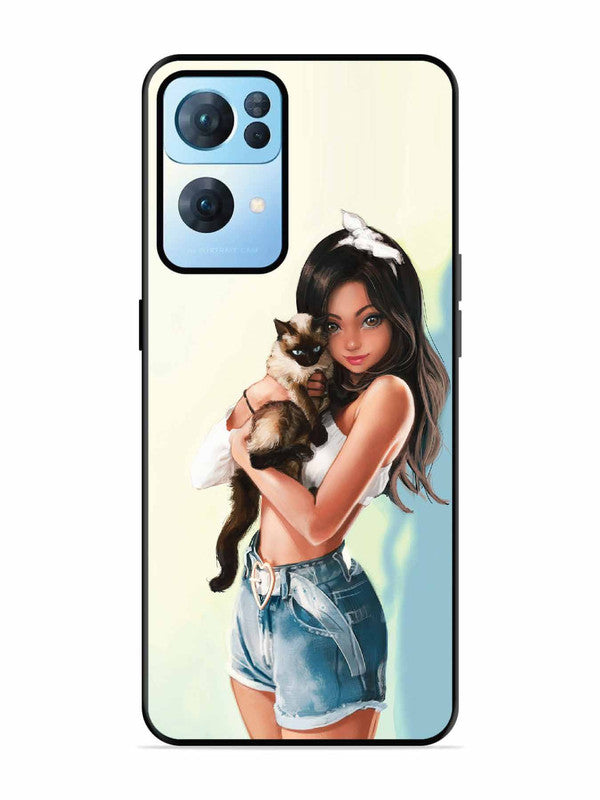 Oppo RENO 7 Pro 5G Cute Girl with Cat