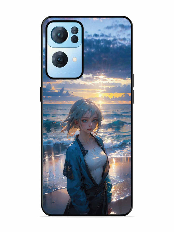 Oppo RENO 7 Pro 5G Anime Girl Beach Ocean Waves
