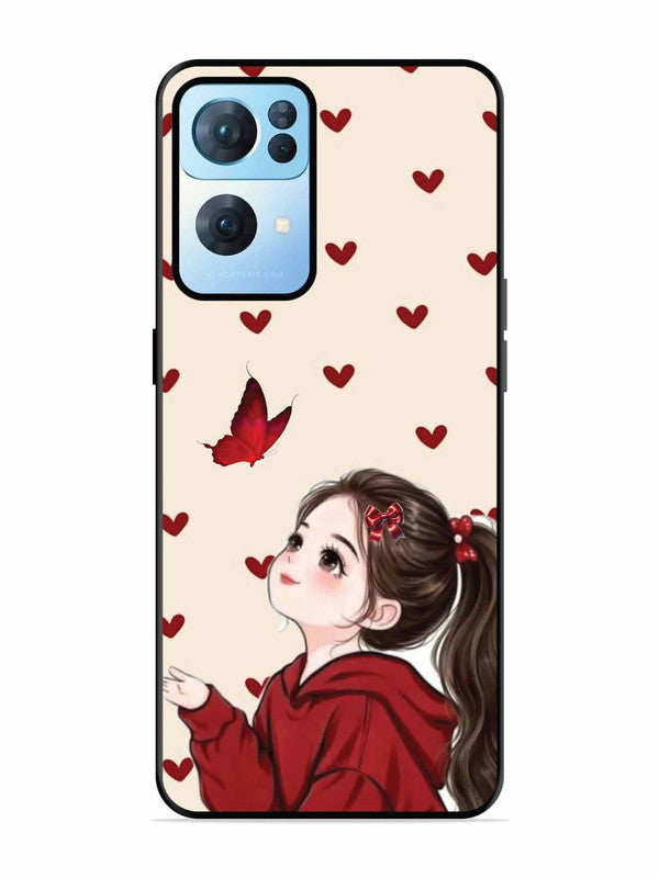 Oppo RENO 7 Pro 5G Beautiful girl with red butterfly