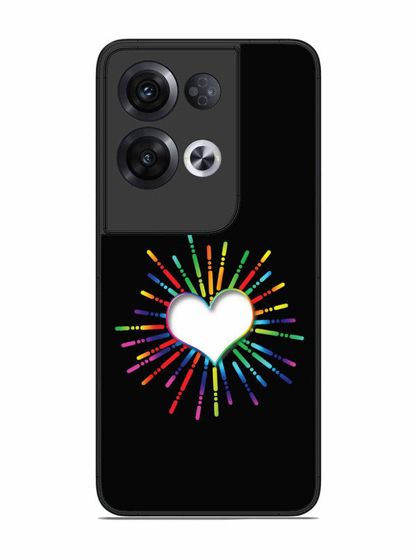 Oppo RENO 8 Pro 5G Colourful Heart on Black