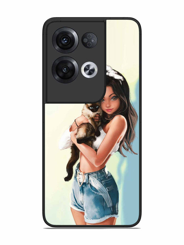 Oppo RENO 8 Pro 5G Cute Girl with Cat