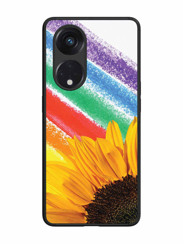 Oppo RENO 8T 5G Sunflower on Colourful Lines