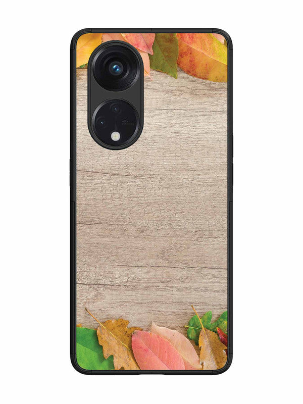 Oppo RENO 8T 5G Autumn Leafs On Wooden Table