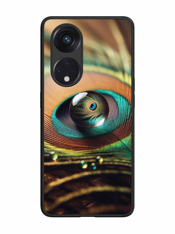 Oppo RENO 8T 5G Water Drop On Peacock Feather
