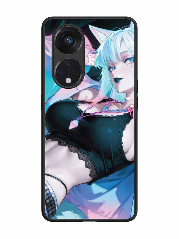 Oppo RENO 8T 5G anime girl fox headpohone white Hair