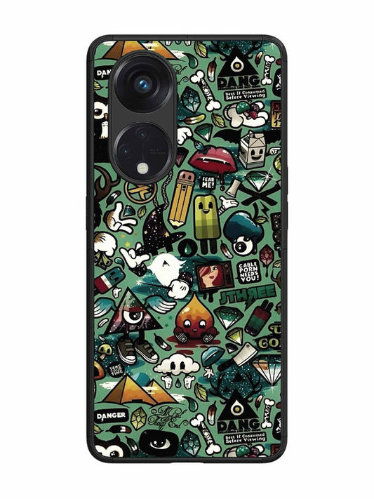 Oppo RENO 8T 5G Pop Art Doodle Graffiti Collage