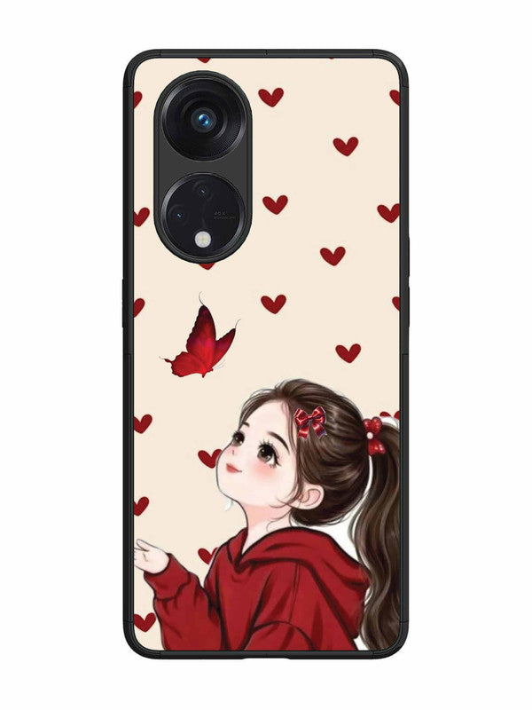 Oppo RENO 8T 5G Beautiful girl with red butterfly