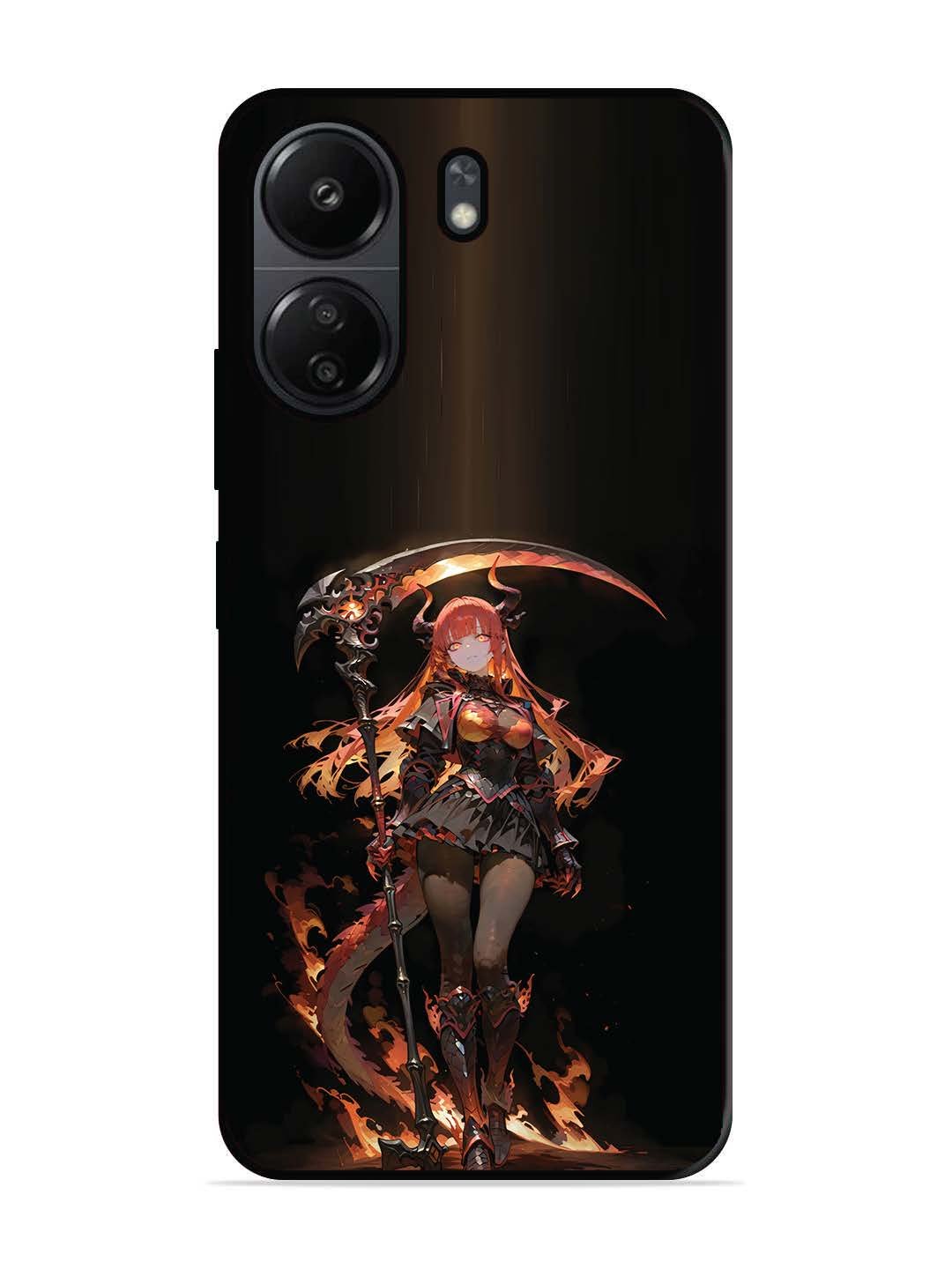 Xiaomi Redmi 13C 4G anime-girl-sycthe-red-hair-horn