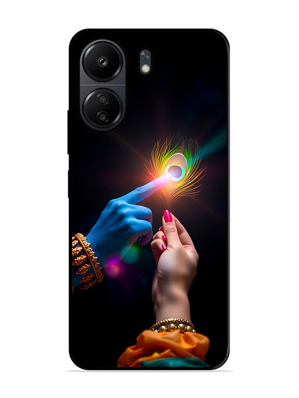 Poco C65 Radha Krishna touching feather