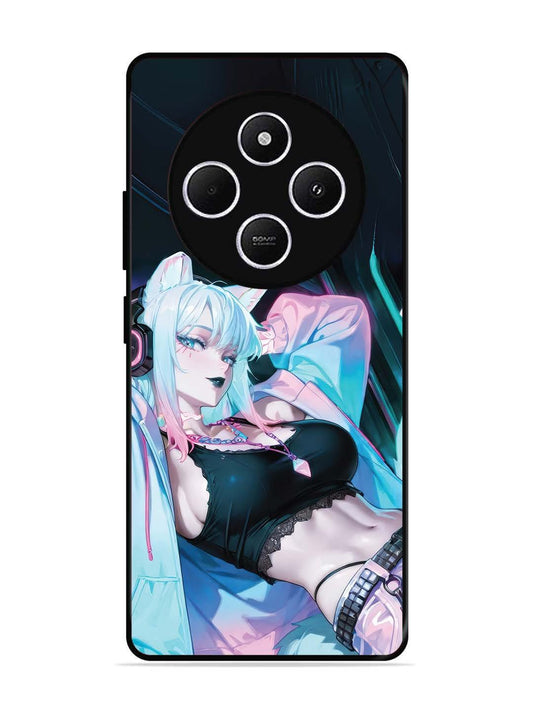 Poco C75 5g anime girl fox headpohone white Hair