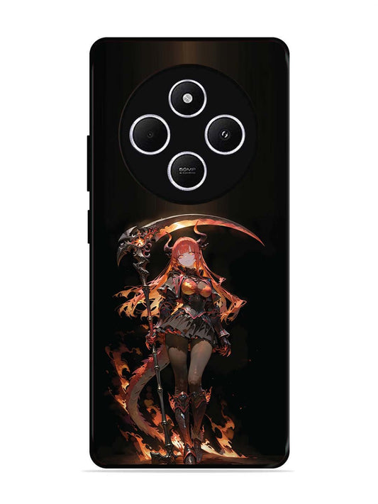 Poco C75 5g anime-girl-sycthe-red-hair-horn
