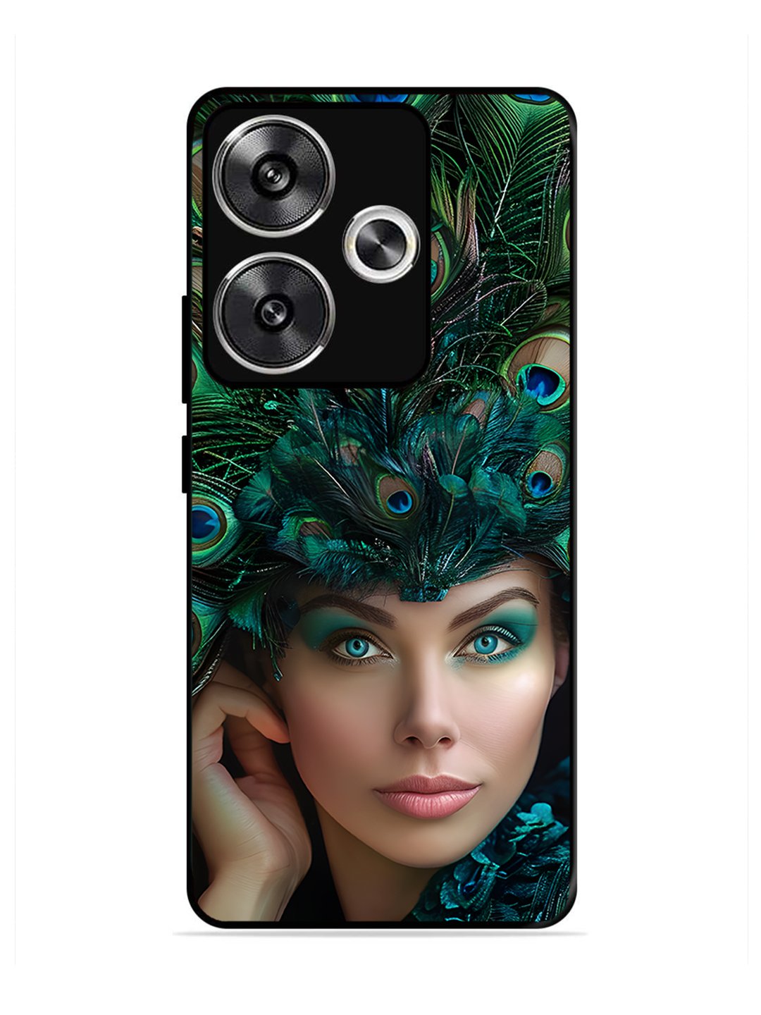 Poco F6 Girl with peacock feather Crown